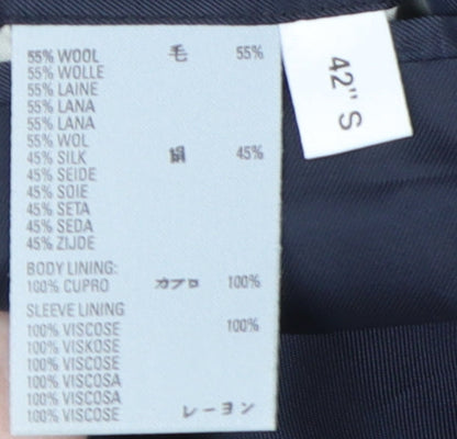 Aquascutum Men's Grey Checked Blazer, 42S