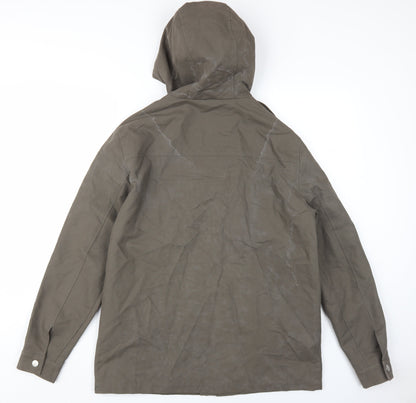 Villain Brown Parka Jacket M Unisex Hooded Cotton