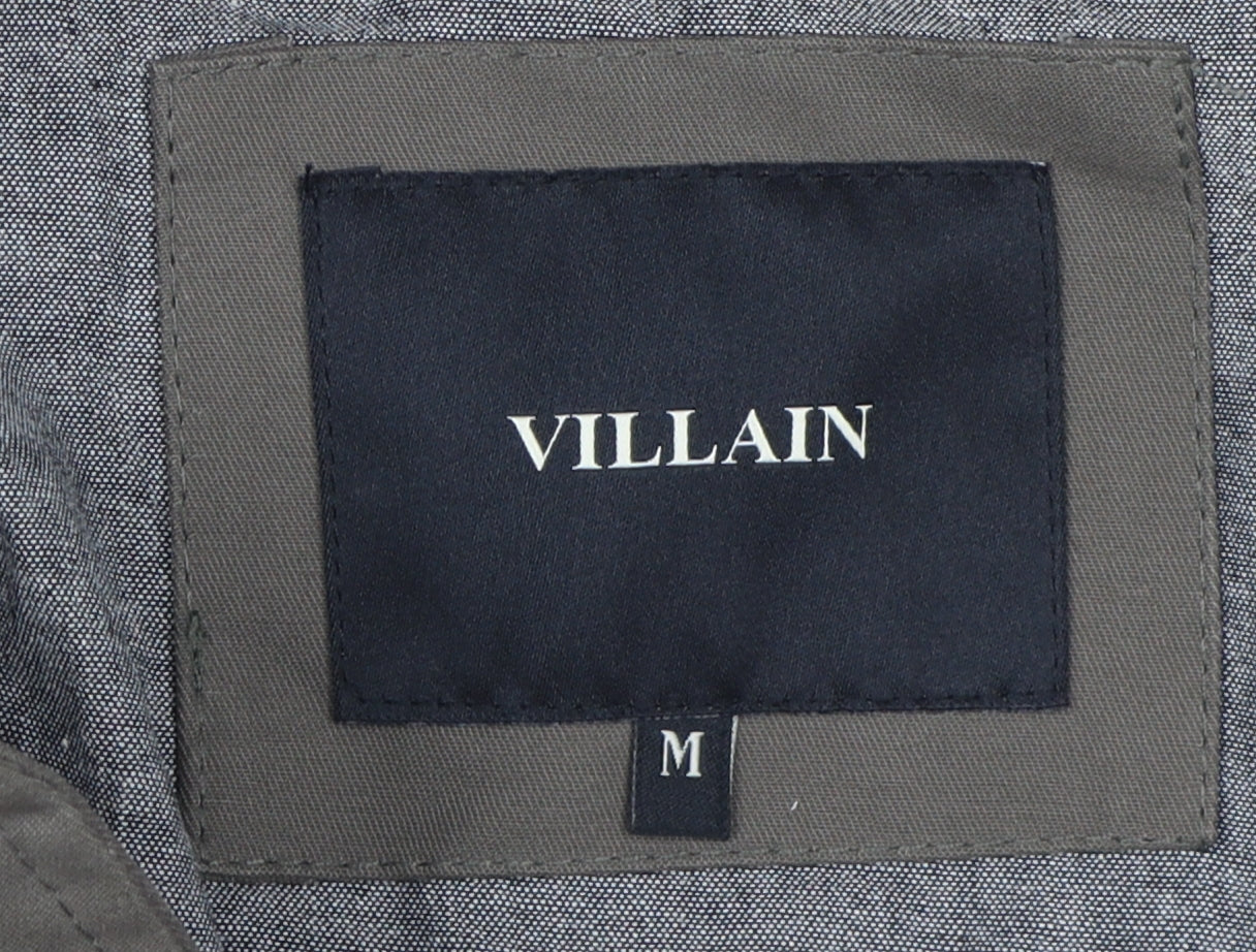 Villain Brown Parka Jacket M Unisex Hooded Cotton