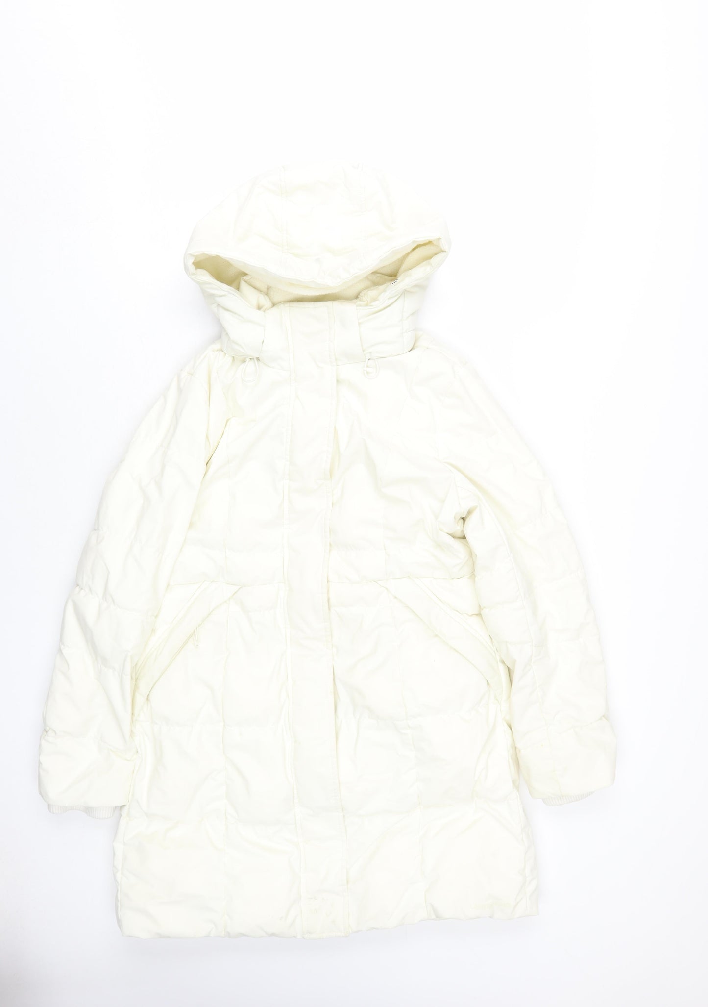 Womens UK Size XS Lands' End White Puffer Jacket