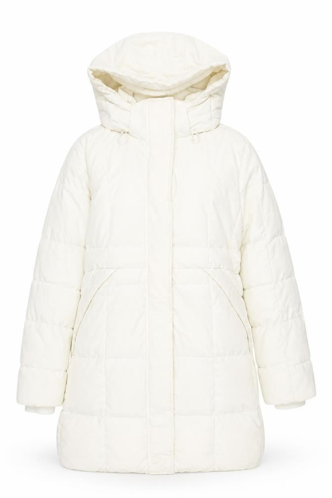 Womens UK Size XS Lands' End White Puffer Jacket