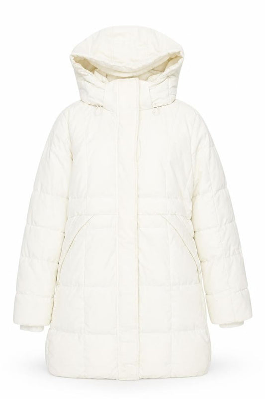 Womens UK Size XS Lands' End White Puffer Jacket