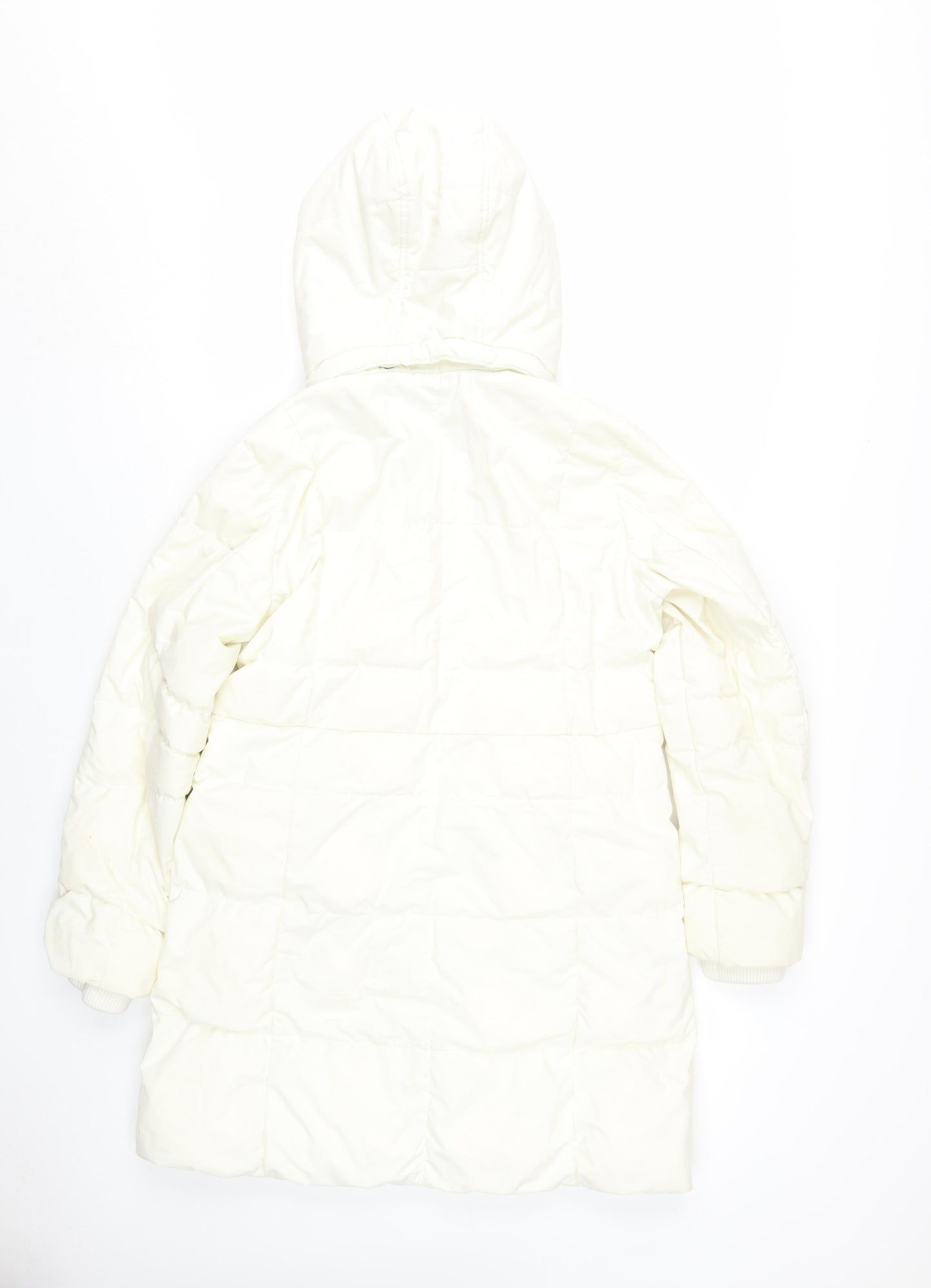 Womens UK Size XS Lands' End White Puffer Jacket