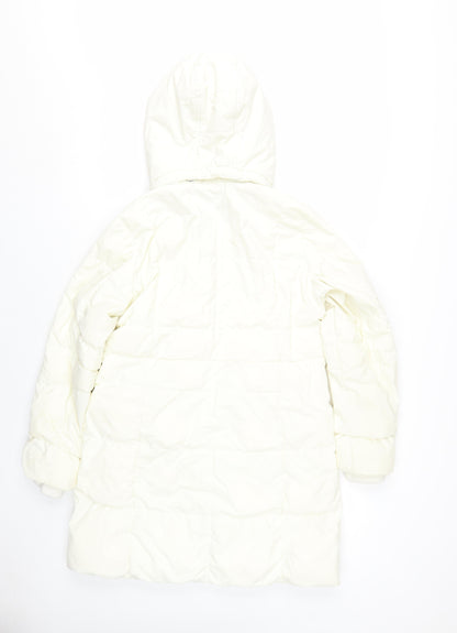 Womens UK Size XS Lands' End White Puffer Jacket