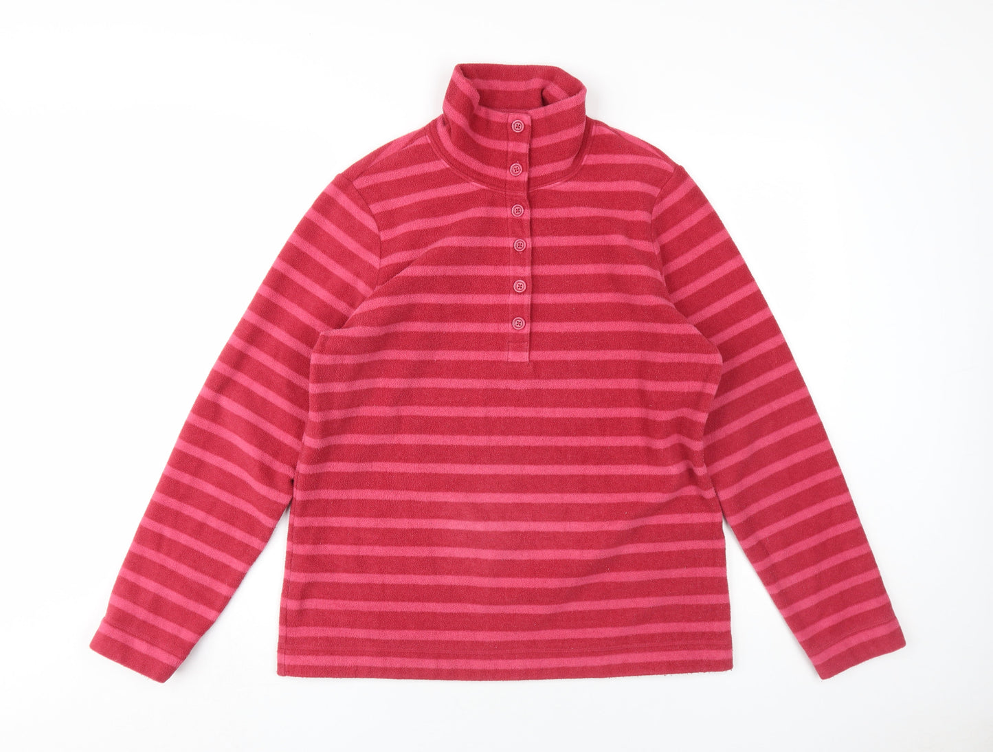 Womens UK Size M Lands' End Pink Henley Sweatshirt