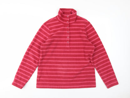 Womens UK Size M Lands' End Pink Henley Sweatshirt