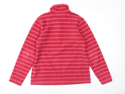 Womens UK Size M Lands' End Pink Henley Sweatshirt
