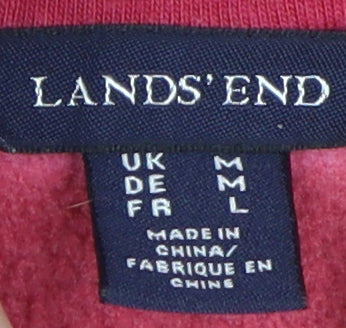 Womens UK Size M Lands' End Pink Henley Sweatshirt