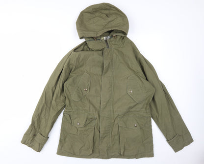 Mens UK Size 12 impermeabile Green Parka Coat