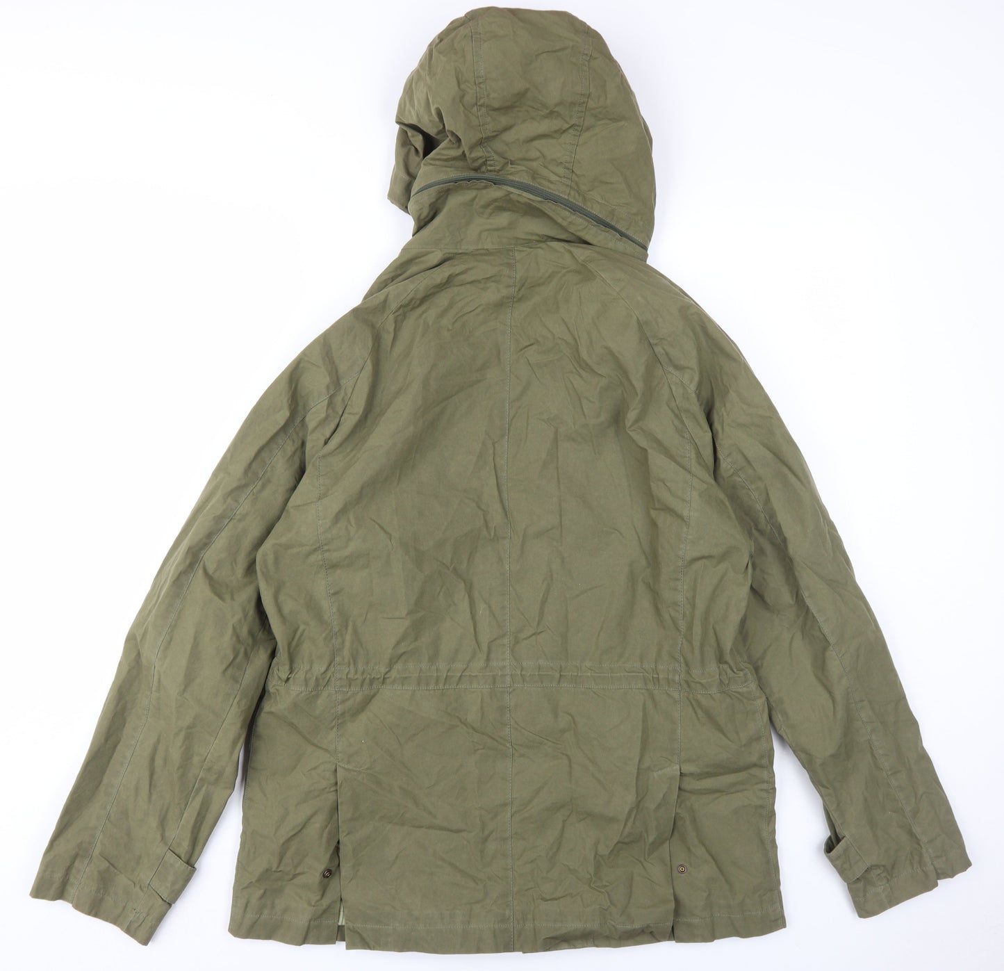 Mens UK Size 12 impermeabile Green Parka Coat
