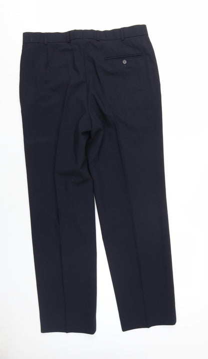 Mens UK Size 36 Centaur Regular Fit Dress Pants Black Trousers