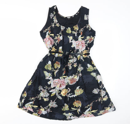 ASOS Women's Black Floral Dress Size 8 Sleeveless