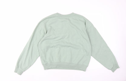 H&M Women's Green Pullover Sweatshirt Crew Neck Size S