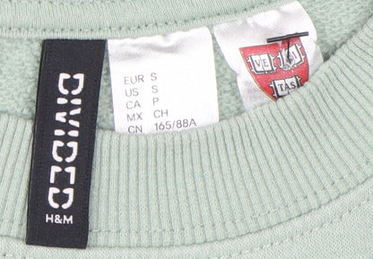 H&M Women's Green Pullover Sweatshirt Crew Neck Size S