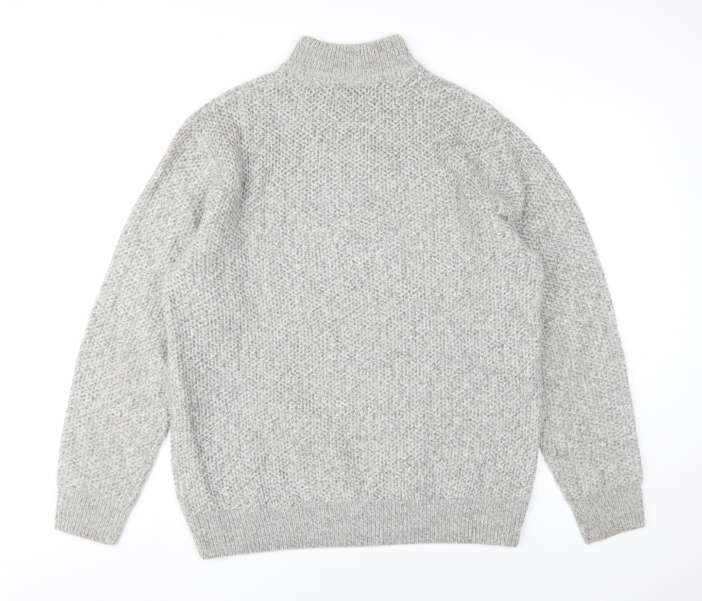 Next Men's Grey XL High Neck 1/2 Zip Jumper