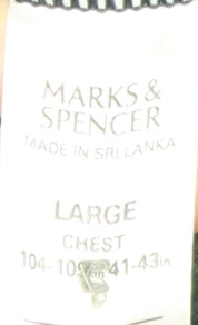 Marks and Spencer Men's Blue Long Sleeve Polo L