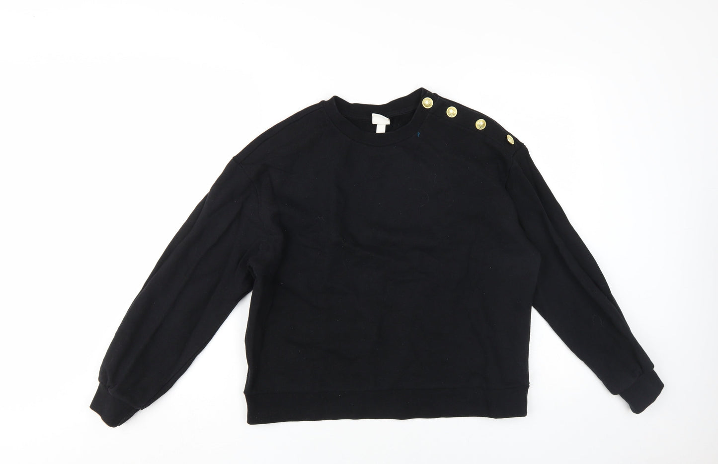 H&M Unisex Black Medium Pullover Sweatshirt