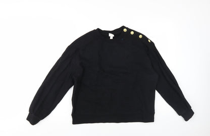 H&M Unisex Black Medium Pullover Sweatshirt