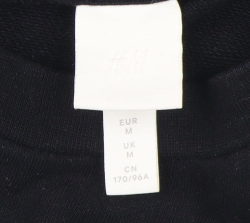 H&M Unisex Black Medium Pullover Sweatshirt