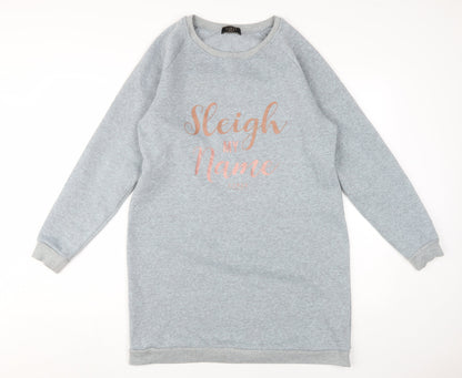 Avon Women's Grey Sweatshirt Dress, Size 14-16, Christmas