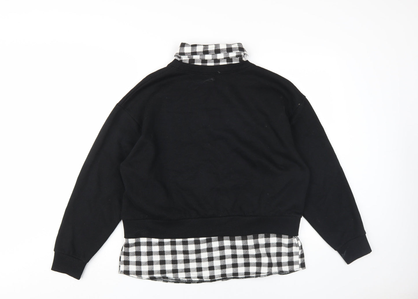 New Look Women's Black Check Collared Pullover, Size 10