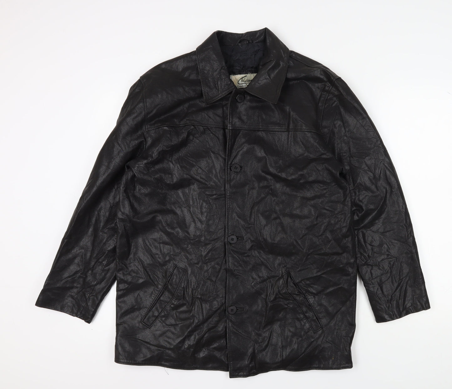 Mens UK Size XL Chlem Black Overcoat