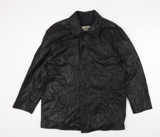 Mens UK Size XL Chlem Black Overcoat