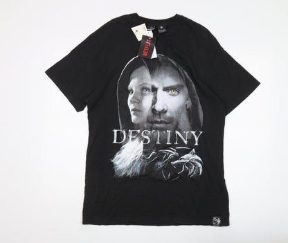 Mens UK Size XS Bershka Black  T-Shirt