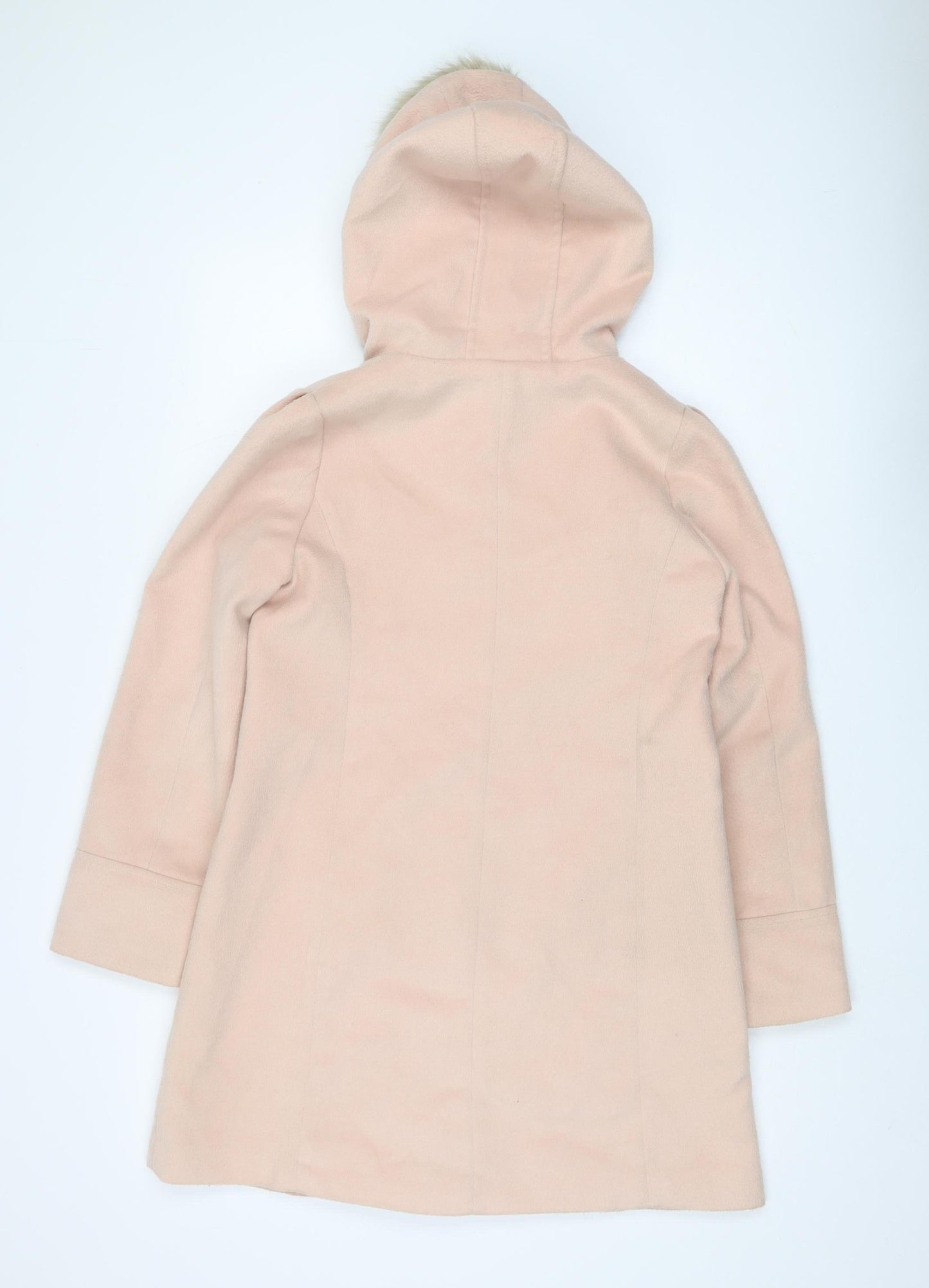 Earth Music & Ecology Women's Pink Hooded Overcoat S