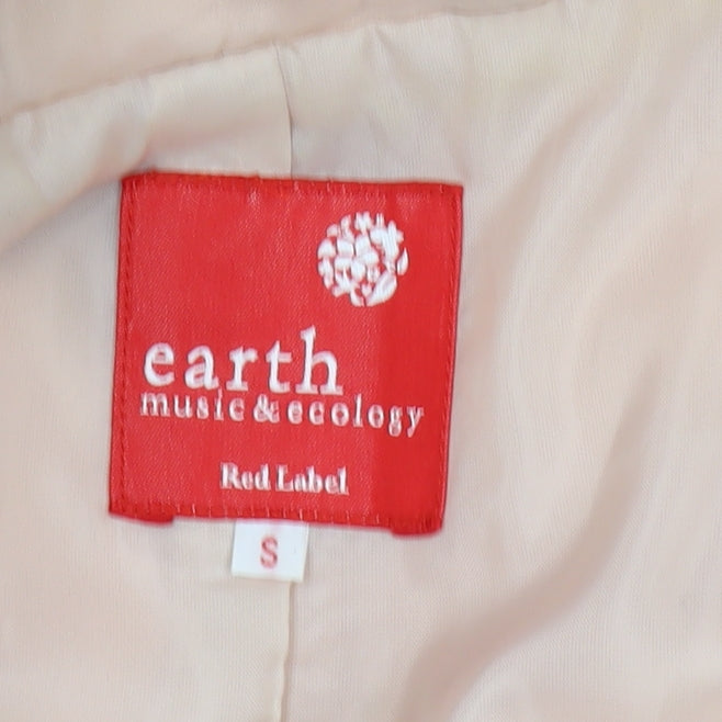 Earth Music & Ecology Women's Pink Hooded Overcoat S