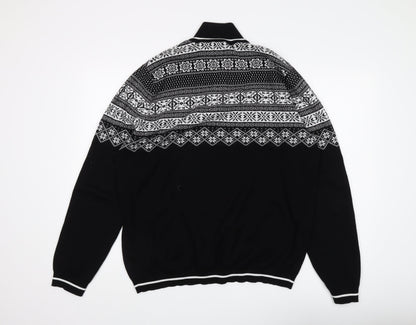 ASOS Men's Black 2XL Fair Isle Pullover Jumper