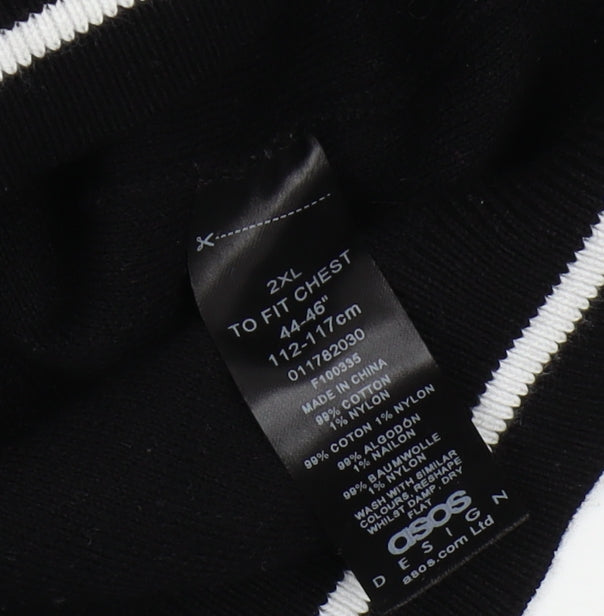 ASOS Men's Black 2XL Fair Isle Pullover Jumper