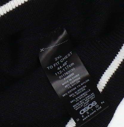 ASOS Men's Black 2XL Fair Isle Pullover Jumper