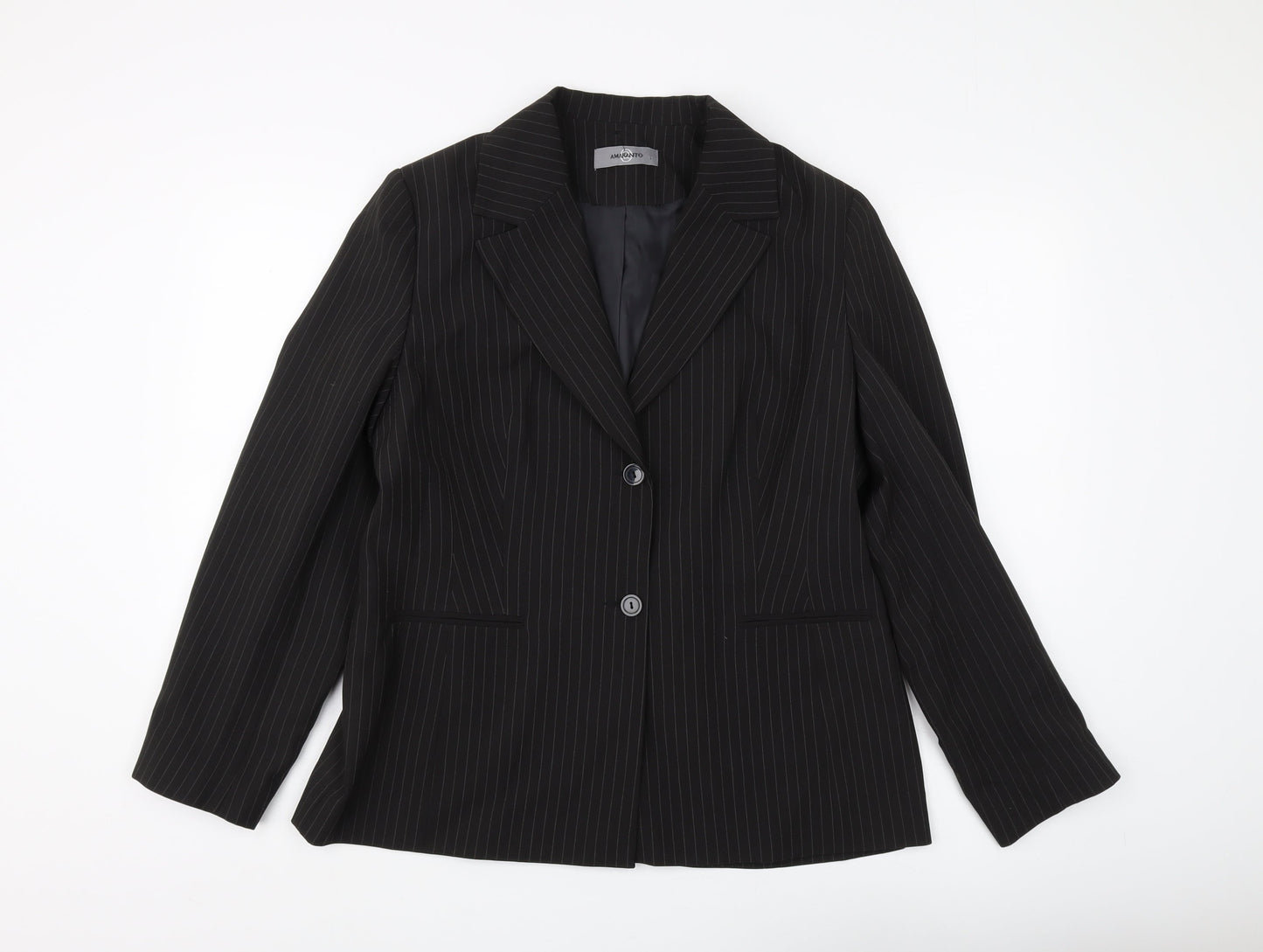 Womens UK Size 16 AMARANTO Regular Black Suit Jacket