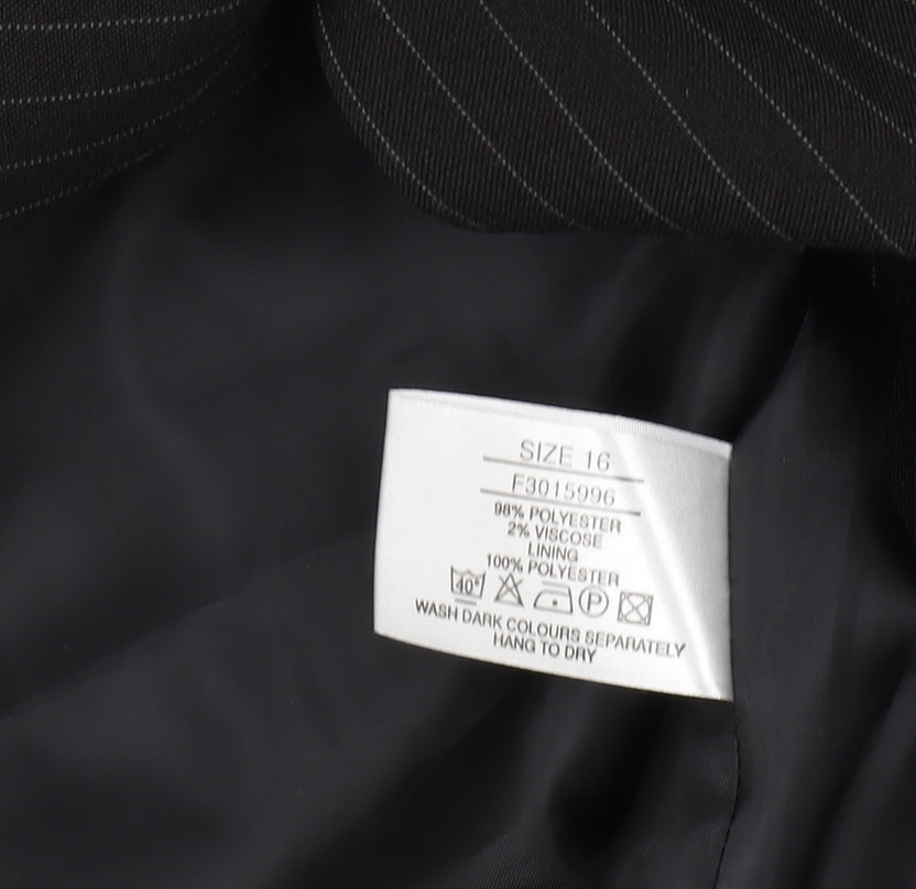 Womens UK Size 16 AMARANTO Regular Black Suit Jacket