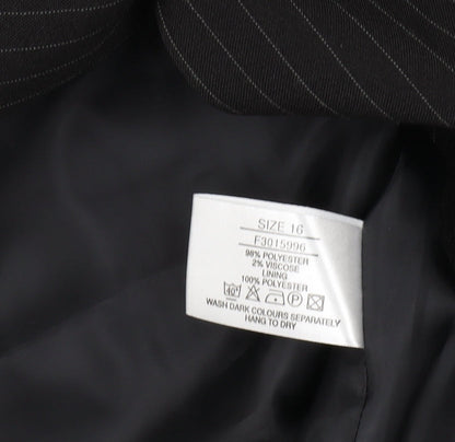 Womens UK Size 16 AMARANTO Regular Black Suit Jacket
