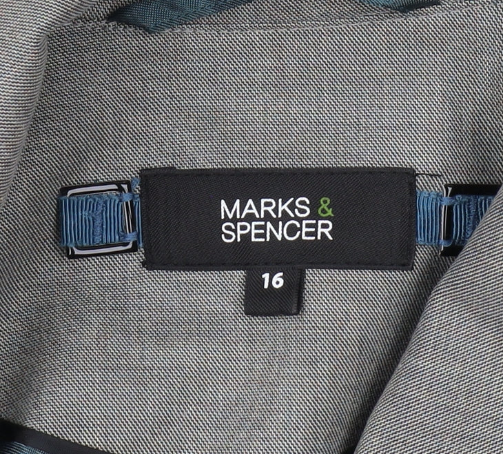 Marks and Spencer Women's Grey Suit Jacket Size 16