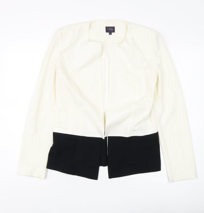 Marks and Spencer Women's Ivory Black Blazer, Size 10