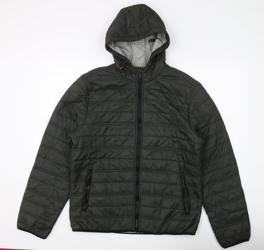 Woolworths Men's Green Puffer Jacket Size L Slim Fit