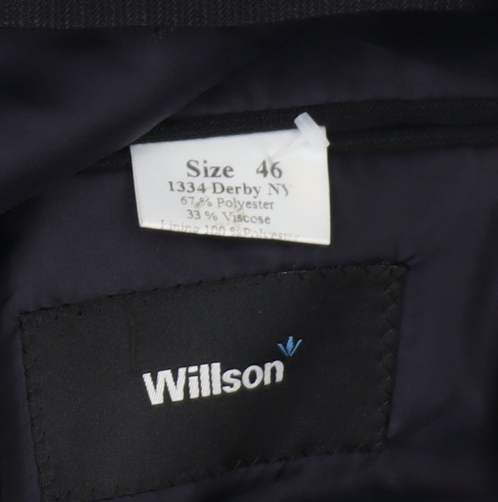 Mens UK Size 46 Willson Regular Black Suit Jacket