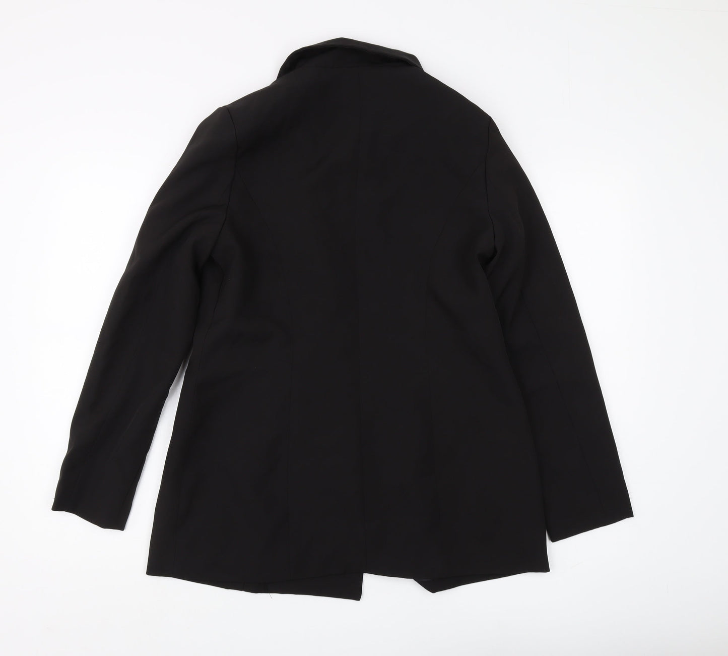 Boohoo Women's Black Blazer Size 10 Double-Breasted Lined