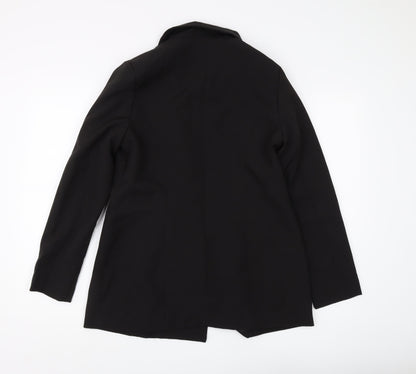 Boohoo Women's Black Blazer Size 10 Double-Breasted Lined