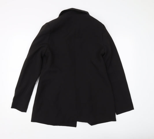 Boohoo Women's Black Blazer Size 10 Double-Breasted Lined