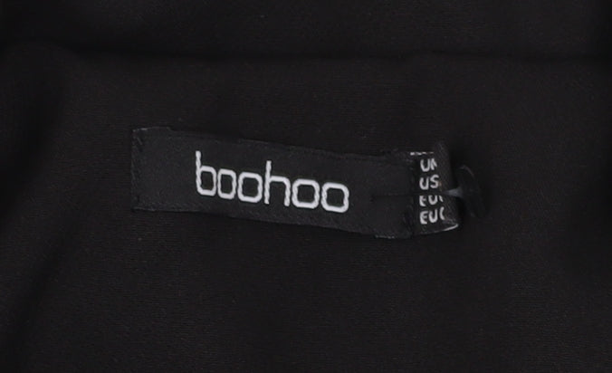 Boohoo Women's Black Blazer Size 10 Double-Breasted Lined