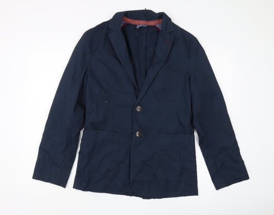 Avenue Men's Blue Single-Breasted Blazer S