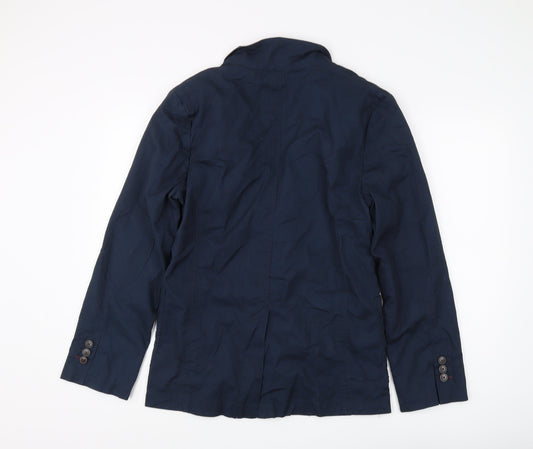 Avenue Men's Blue Single-Breasted Blazer S