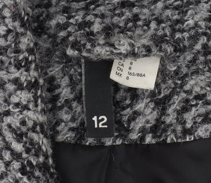 Womens UK Size 12 H&M Grey Motorcycle Jacket