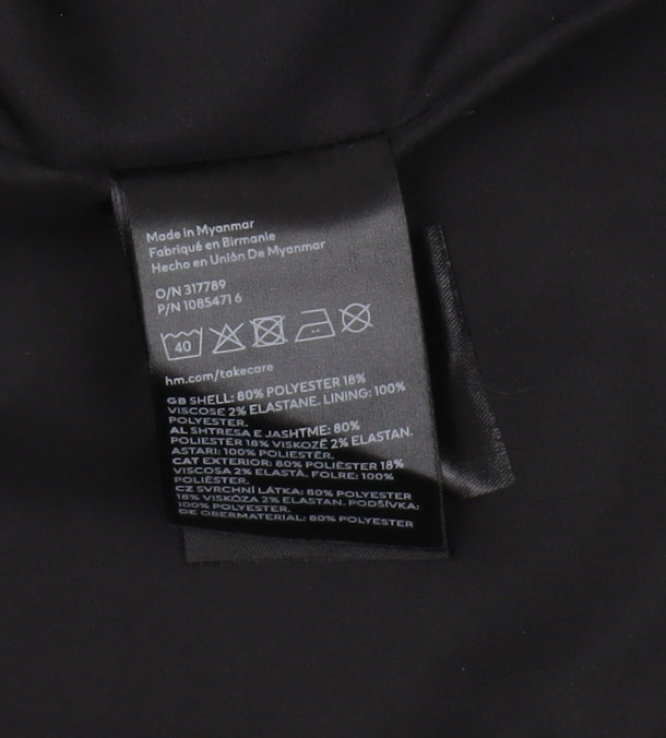 H&M Unisex Black Suit Jacket, Size 12, Business Casual