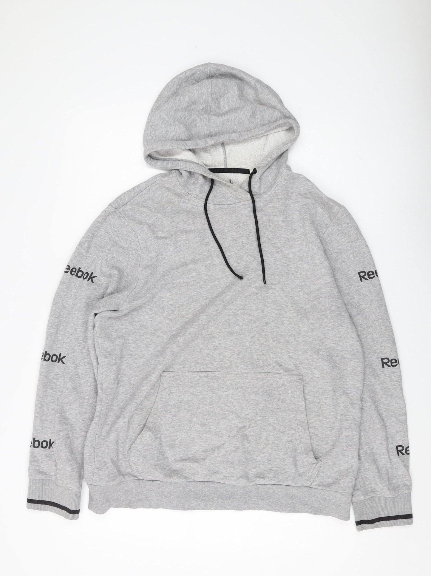 Mens UK Size L Reebok Grey Pullover Hoodie