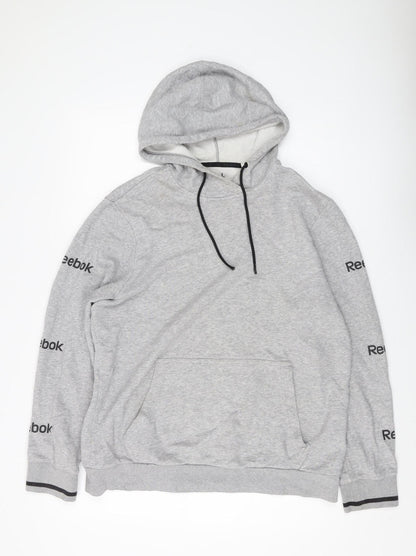 Mens UK Size L Reebok Grey Pullover Hoodie